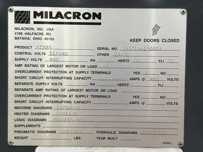 USED 2008 CINCINNATI MILACRON MT225