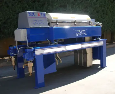 Alfa-Laval X19 tricanter centrifuge olive oil plant.