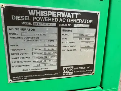 Used 2016 MULTIQUIP DCA25SSIU4F Generators Utah US | Global Remarketing #1285962