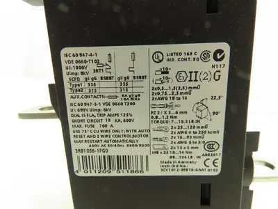 Siemens 3RB1056-1FG0 Solid-State Motor Protection Overload Relay 50-200A Size S6