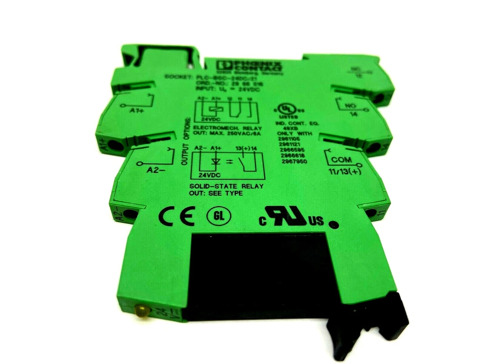 PLC-BSC-24DC/21,2966016,2966618 | Phoenix Contact PLC-BSC-24DC/21 Relay Base 2966016 w/ 2966618 Relay - Used