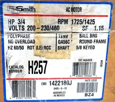 NEW A.O. SMITH H257