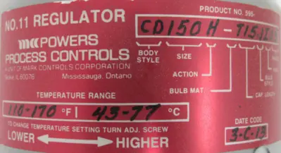 NEW POWERS 595-CD150H-T15JI05 TEMP REGULATOR 1-1/2" 110-170F 595CD150HT15JI05