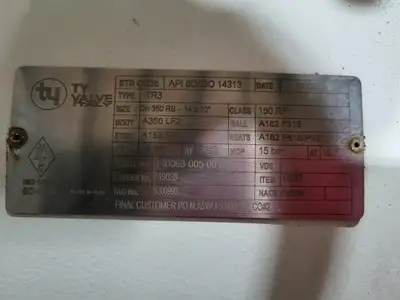 NEW 2014 TY VALVE CORPORATION TR3