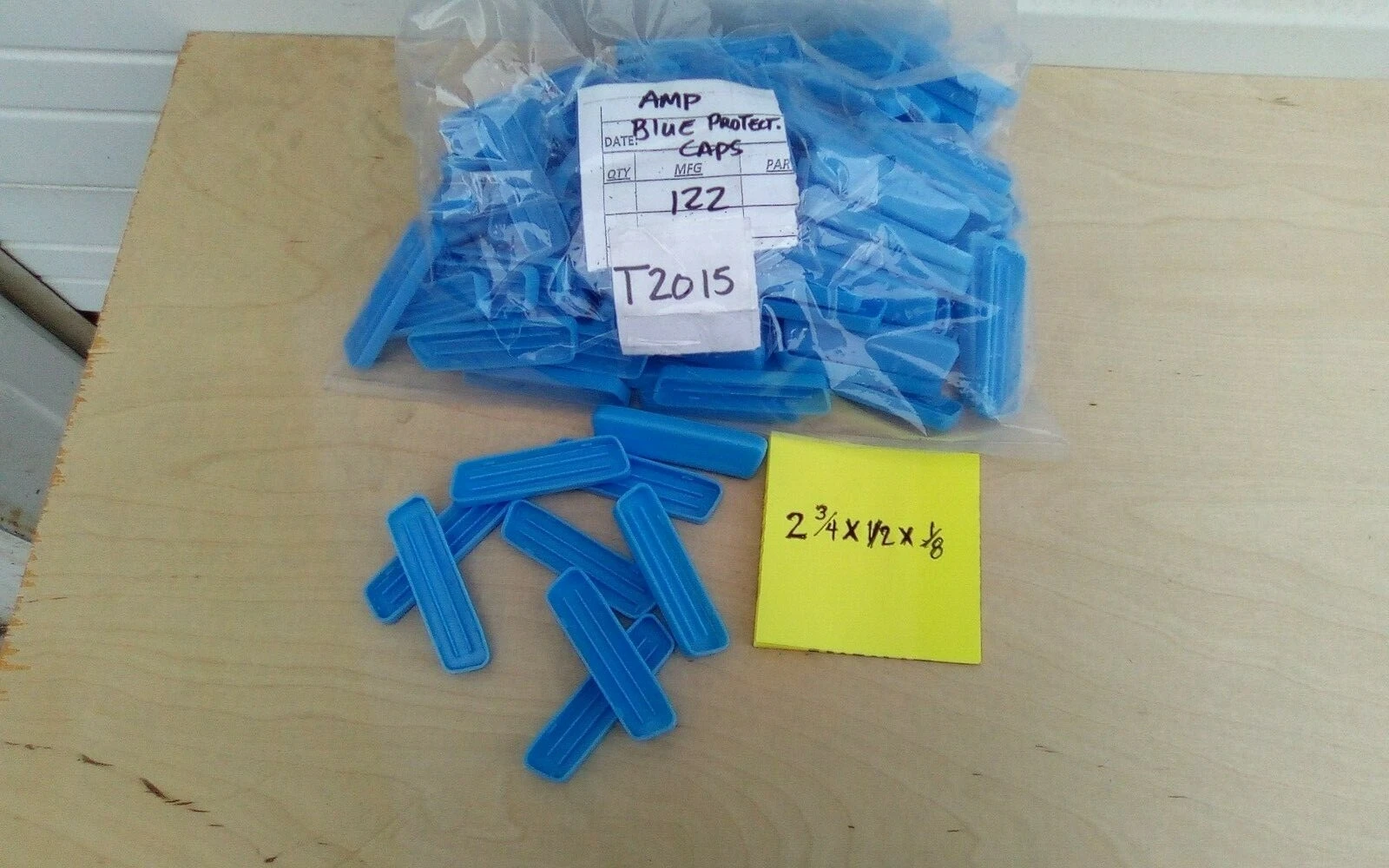 lot of 10  New Amp blue protective caps   2 3/4"x 1/2"x 1/8"