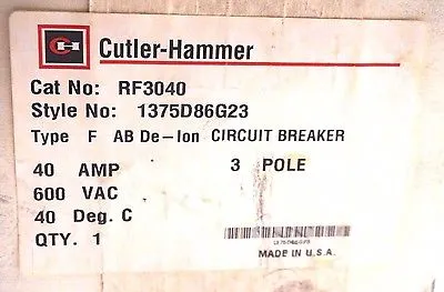 NEW CUTLER HAMMER 1375D86G23