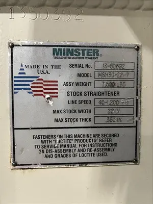 MINSTER MR15-26S / MSH30-26-7 / MEF5-26S Coil Feed Lines | PressTrader Limited (7)