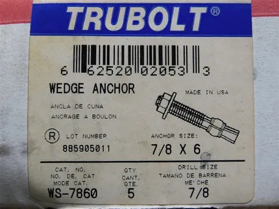 Lot of 30 TW Ramset/Red Head WS-7860 Trubolt Wedge Anchors 7/8 X 6 New