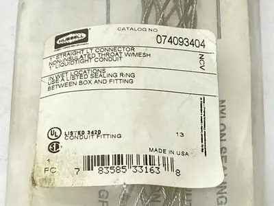 NEW HUBBELL KELLEMS LIQUIDTIGHT CONDUIT WIRE GRIP STRAIGHT 1"