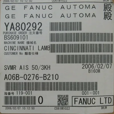 NEW GE FANUC A06B-0276-B210 SERVO MOTOR 50/3000HV A06B0276B210