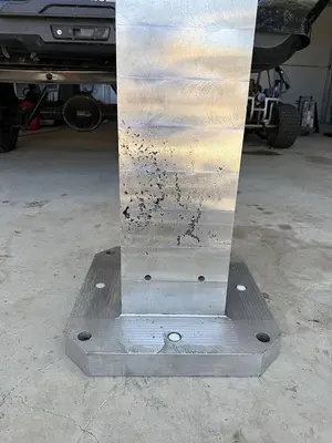 Aluminum Tombstone 16 by 16 inch square base.  21.5" tall  8" Square sides