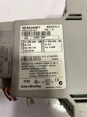 Allen-Bradley 160-BA04NSF1 Ser C VFD 2HP 380-460V 3PH 3700VA