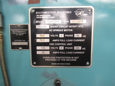 Used 1998 SOUTHWESTERN INDUSTRIES - TRAK MACHINE TOOLS DPM Bed Type Mills Minnesota US | Machinesused.com #1545615