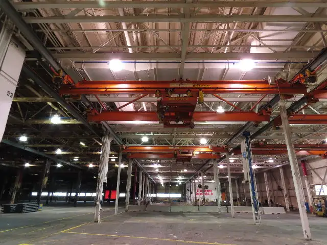 Cleveland Tramrail P&H 15 Ton Double Girder Bridge Crane 34' 10" Span w/Remote