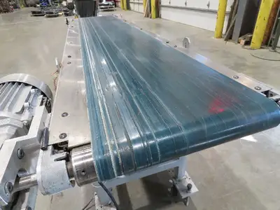 Gammerler 20"x 81"L Slider Bed Conveyor 14" Flat Belt 285 FPM 480V Low Profile