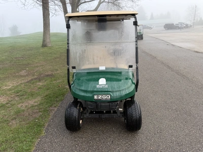 (1) 2019 E-Z-Go EFI golf cart with a Kawasaki gas engine, model 657061G01, includes canopy, fold-dow...