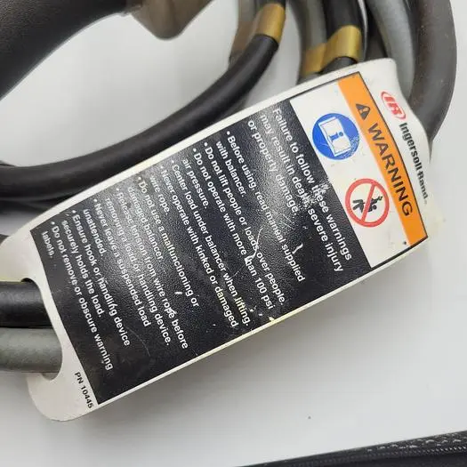 Used INGERSOLL RAND 12' INGERSOLL RAND HYDRAULIC LIFT CORD PN 10445 WITH 3/8" DIA FLEX-LOC 250# WP THERMOID 0114D54829 Cable & Wire | ND Industrial Surplus #1219520