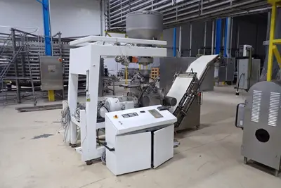 Used Stephan High Speed Mixer with Jacketed Bowl, Hopper, Conveyor, and Controls