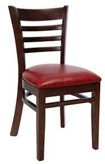 HARDWOOD CHAIR  -DARK WALNUT  - UPHOLSTERED - SIX COLORS AVAILABLE