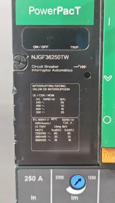Schneider Square D NJGF36250TW 250A Circuit Breaker (BIN641)