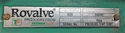 Rovalve 6"-150 Knife Gate Valve Air Operated