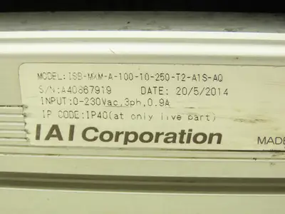 IAI ISB-MXM-A-100-10-250-T2-A1S-AQ Electric Linear Actuator 100mm Ballscrew