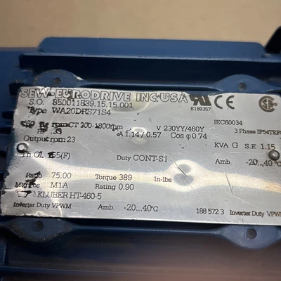 New | in-Stock SEW-EURODRIVE WA20DRS71S4 Motors (misc) Indiana US | J&J Industrial Supply #1278647