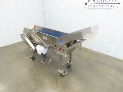 Best Industrial 12"x 57" Stainless Washdown Portable Belt Conveyor 480V 3PH