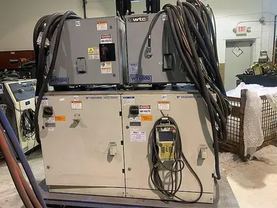 Used YASKAWA MOTOMAN ES165D 6 AXIS CNC ROBOT WITH DX100 CONTROLLER WITH SPOT WELDING GUN Robots | Harbor Machinery Inc. #1283329