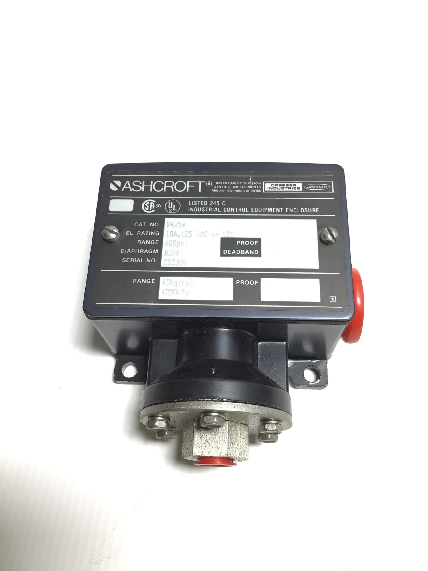 Ashcroft B425B Industrial Pressure Switch