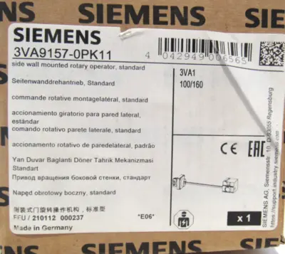 NEW SIEMENS 3VA9157-0PK11 ROTARY OPERATOR 3VA91570PK11