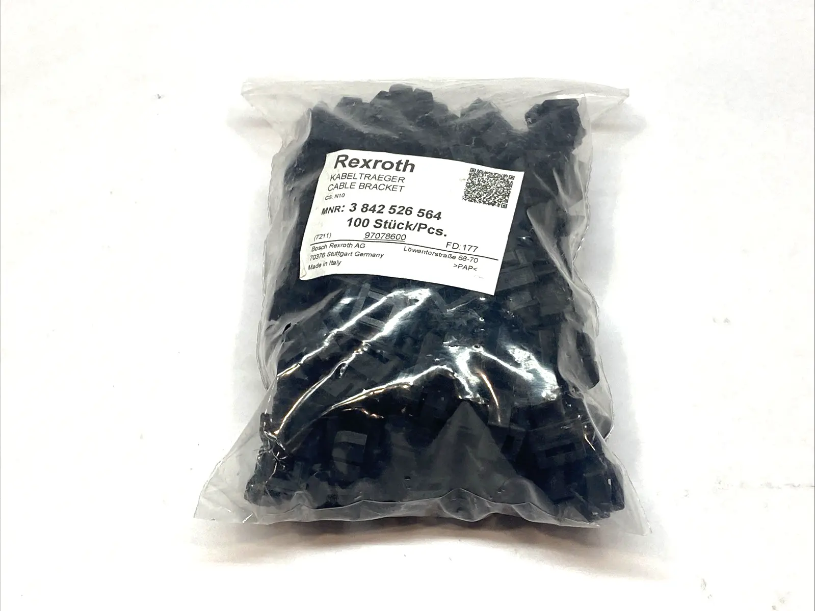 New | in-Stock Bosch Rexroth Cable Bracket For 10mm T-Slots LOT OF 100 Misc Fasteners Michigan US | Maverick Industrial Sales #1393007