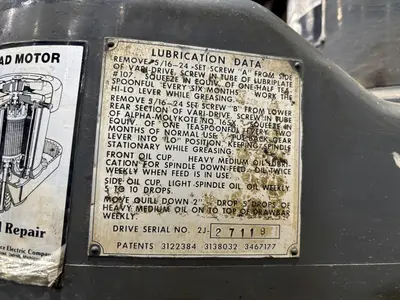 1.5 HP BRIDGEPORT RAM TYPE VERTICAL MILL: STOCK #22881