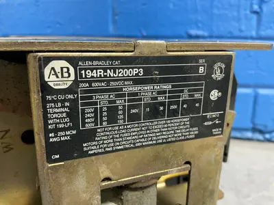 Used ALLENBRADLEY 194RNJ200P3 Switchgears Ohio US | HGR 24 #1542164