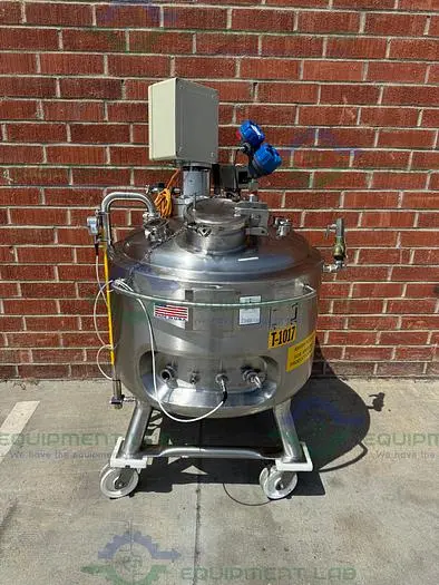Used PRECISION 250 LITER STAINLESS STEEL JACKETED REACTOR 45 PSI W/ LIGHTNIN MIXER. Jacketed Tanks | Equipment Lab #486575