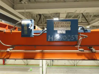 Cleveland Tramrail P&H 6 Ton Double Girder Underhung Bridge Crane 45' 10" Span