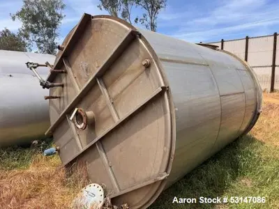 Stainless Steel 4,200-gallon vertical storage tank,
