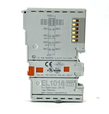 Used BECKHOFF ETHERCAT 8-CHANNEL DIGITAL INPUT TERMINAL 24 VDC 10ΜS PLC Input & Output | Maverick Industrial Sales #1105123