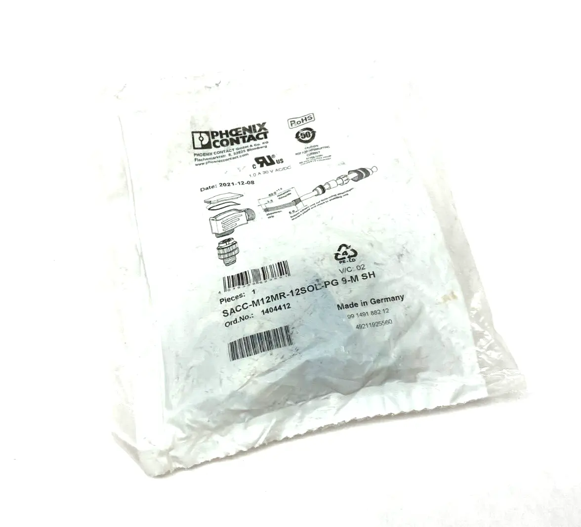 NEW PHOENIX CONTACT ANGLED PLUG CONNECTOR 12-POS M12