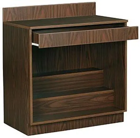 BACK BAR - 3' LONG - STEP DISPLAY- WALNUT OR BLACK