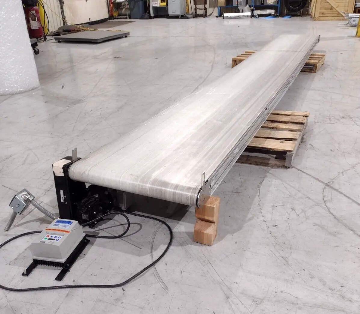 USED DORNER 3200 SERIES FLAT BELT CONVEYOR END DRIVE