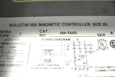 NEW ALLEN BRADLEY 509-TAXD SER. B MAGNETIC CONTROLLER 509TAXD, 509TOXD