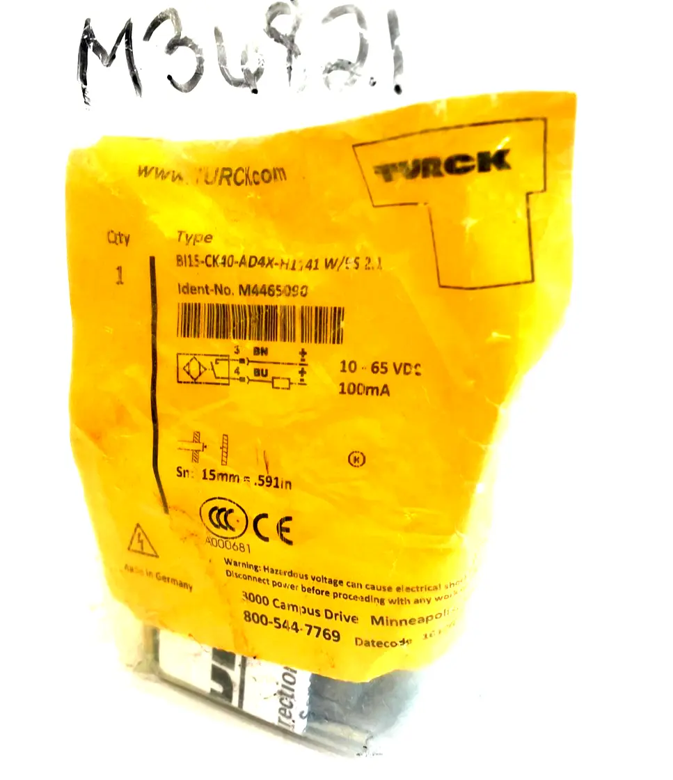 NEW TURCK M4465090 PROXIMITY SENSOR BI15-CK40-AD4X-H1141 W/BS 2.1