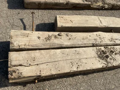(2) Used Wood Crane Mats, approx. 18’ long, 40” and 47” widths, approx. 8” thick, showing wear