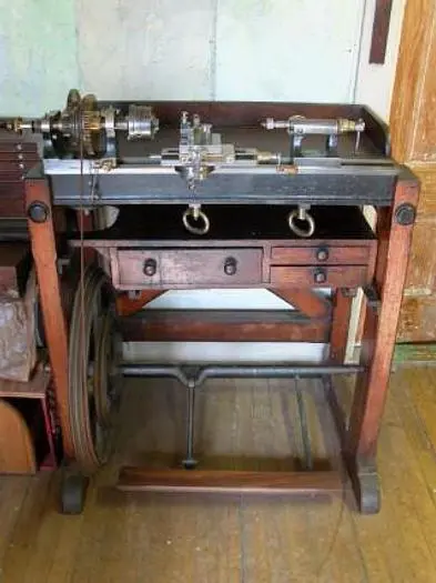 2581-385 Antique Goyen Ornamental Turning Lathe – Circa 1871, with Accessories