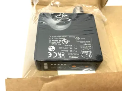USED IFM OPTICAL LASER DISTANCE SENSOR, MICROMETER RANGE