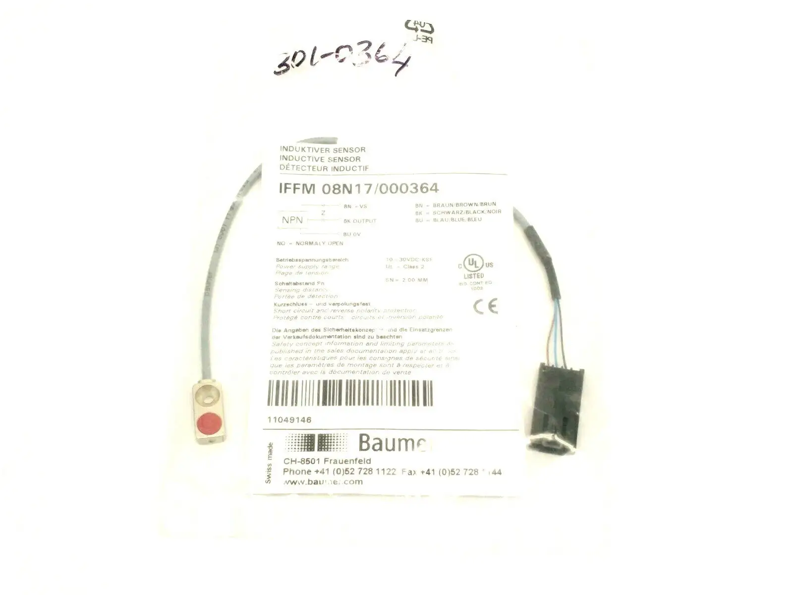 IFFM 08N17/000364 | Baumer  Inductive Proximity Switch 10-30 VDC - New