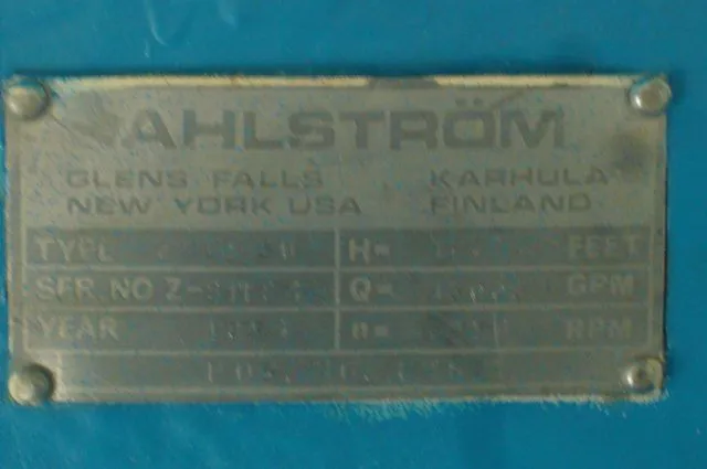 Used Ahlstrom / Sulzer ZUU 50 Pumps Minnesota US | Peak Machinery, Inc. #289255
