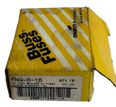 NEW BUSSMANN 10 COUNT FNQ-R-15 FUSES FNQR15