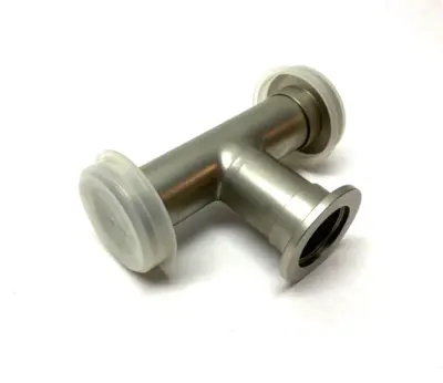 USED AGILENT STAINLESS STEEL TEE FITTING 2.04" CLEARANCE NW25